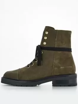 Allsaints Dusty Suede Boot - Dark Olive Green