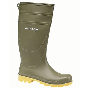 Image of Dunlop Universal PVC Safety Wellington Boot - Green Size 11