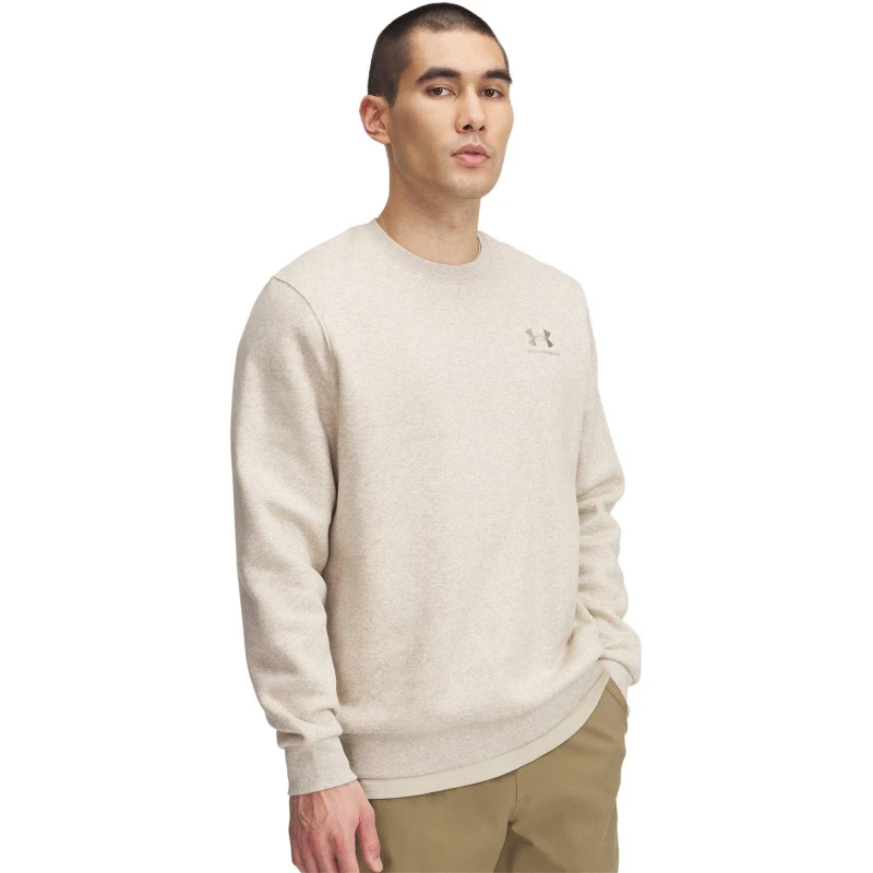 Image of Under Armour Mens Icon Fleece Crew Sweatshirt Brown male S