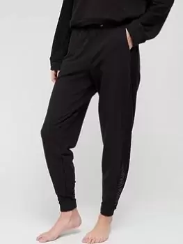 Image of Calvin Klein Mixed Fabric Lounge Jogger – Black, Size S, Women