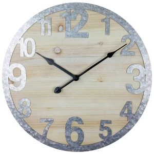 Wooden Wall Clock with Zink Numbers 40cm