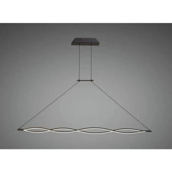 image of 42W Sahara XL LED 2800K pendant light, 3400lm, Dimmable frosted acrylic / oxidized brown