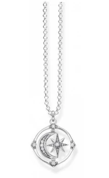 image of Thomas Sabo Sterling Silver Star And Moon Necklace KE1985- Jewellery