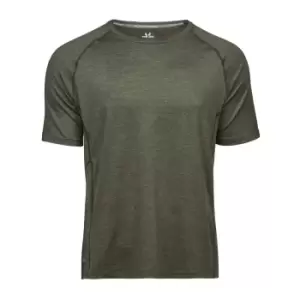 Image of Tee Jays Mens Cool Dry Short Sleeve T-Shirt (L) (Olive Melange)