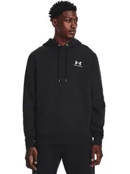 Image of Under Armour Training Essential Fleece® Hoodie - Black/White, Size S, Men