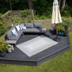 Image of Harbour Lifestyle - Hestia Weatherproof Outdoor Rug - Walnut Grey - 305cm x 244cm