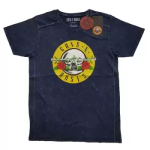 Image of Guns N' Roses - Classic Logo Unisex XX-Large Snow Wash T-Shirt - Blue