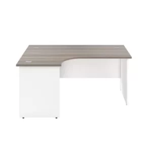 Image of 1800 X 1200 Panel Left Hand Radial Desk Grey Oak-White