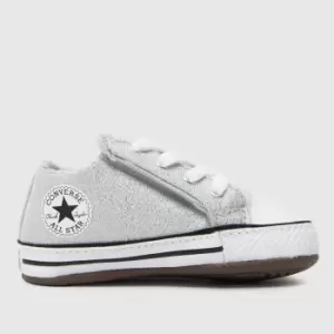 image of Converse silver all star sparkle cribster Girls Baby Trainers