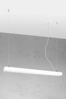 Image of Pinne Integrated LED 95cm Linear Straight Bar Pendant Light White 4000K