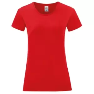 Image of Fruit of the Loom Womens/Ladies Iconic 150 T-Shirt (L) (Red)