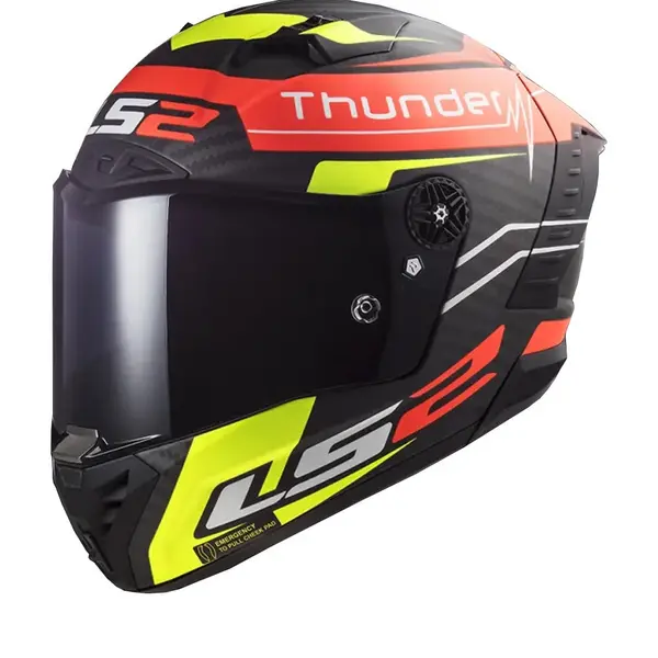Image of LS2 FF805 Thunder C Attack Matt Red H-V Yellow-06 Full Face Helmet Size S