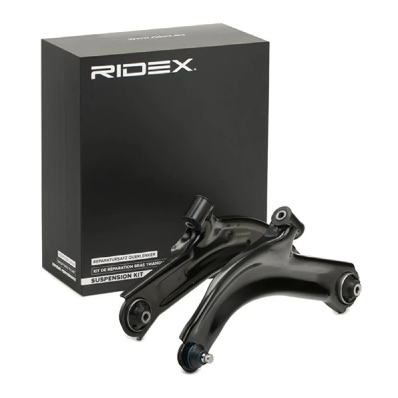 Image of RIDEX 772S0591 Control arm repair kit Front Axle, Control Arm Sheet Steel Suspension Kit (772)