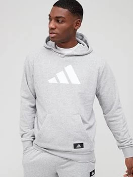 Image of adidas Future Icons Sports Sweatshirt Hoodie - Medium Grey Heather, Size 2XL, Men