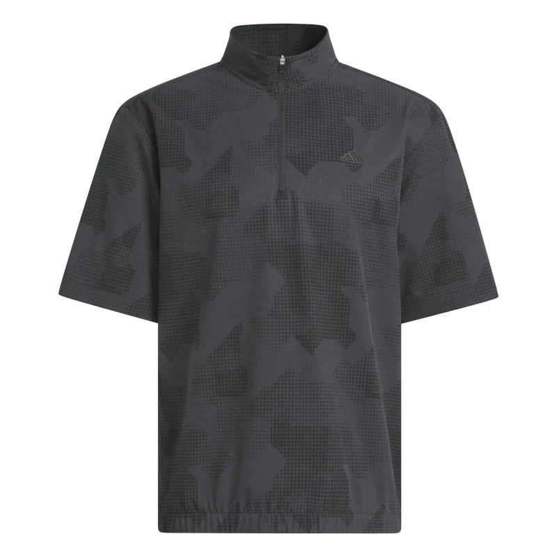 Image of adidas Mens Go to Half-Zip Short-Sleeve Performance Polo Shirt Black male XS