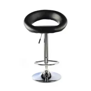 image of Heartlands Furniture Murry Adjustable Height Bar Stool Chrome and Black