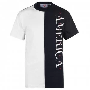 image of Perry Ellis Split Logo T-Shirt - Navy