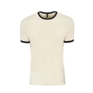 Image of Next Level Adults Unisex Cotton Ringer T-Shirt (M) (Natural/Black)