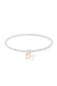 Image of Sterling Silver 925 Mini Tree Of Love And Heart Stretch Bracelets
