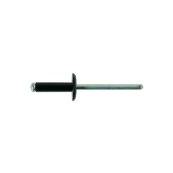 Image of Large Flange Black Rivets - 3.2mm x 10mm - Pack of 100 - 32889 - Connect