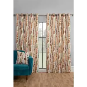 Image of Santa Maria Pencil Pleat Curtain Pair Rumba 66x90 - Orange - Sundour