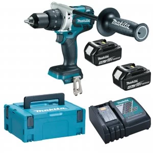 image of Makita DDF481 18v Cordless LXT Brushless Drill Driver 2 x 4ah Li ion Charger Case