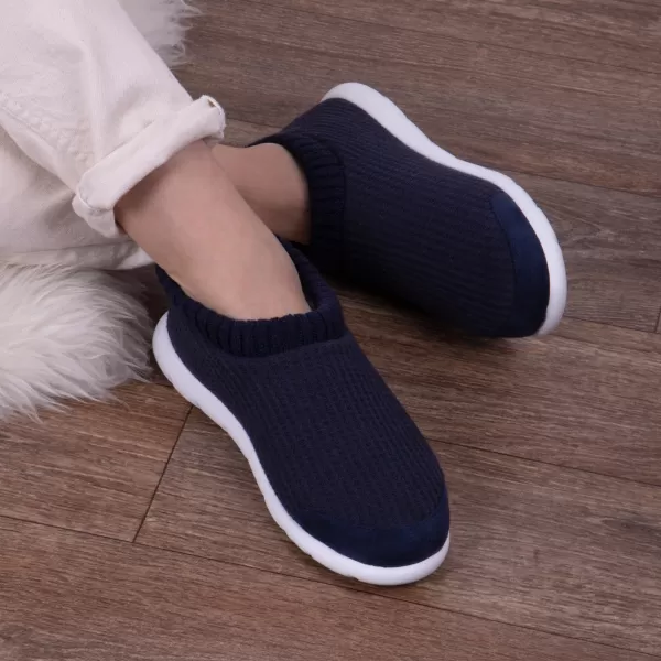 Isotoner IsoWaffle Bootie Slippers Navy