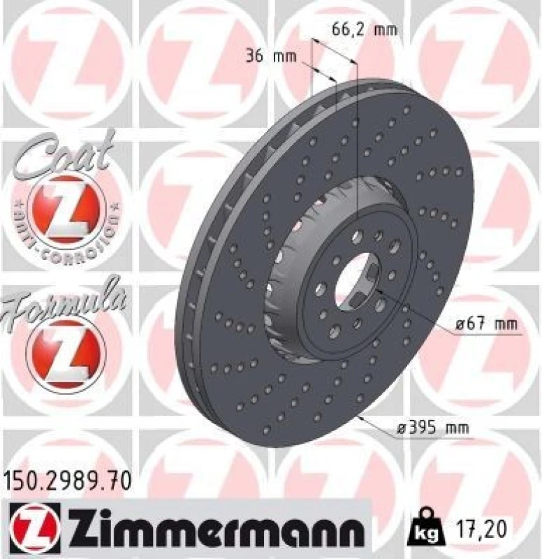 Image of ZIMMERMANN Brake disc ZIMMERMANN 150.2989.70