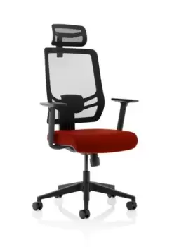 Image of Ergo Twist Bespoke Fabric Seat Ginseng Chilli Mesh Back with Headrest