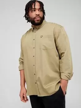 Image of Lyle & Scott Lyle & Scott Big & Tall Washed Cotton Shirt, Green, Size 1Xl, Men