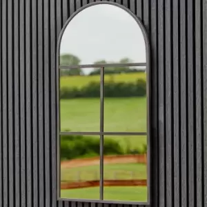 image of Archway Outdoor Mirror, 90cm x 50cm Black