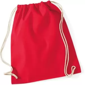 Image of Westford Mill Cotton Gymsac Bag - 12 Litres (Pack of 2) (One Size) (Classic Red) - Classic Red