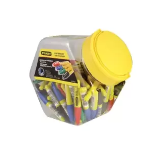 Image of Stanley - 1-47-329 Mini Fine Tip Marker, Mixed Colours (Tub 72) STA147329