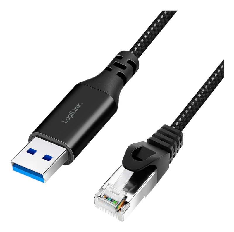 Image of Logilink LogiLink USB 3.2 1st Gen (USB 3.0) Adapter cable [1x USB 3.2 1st Gen connector A (USB 3.0) - 1x RJ45 8p8c plug] CU0400 1m CU0400
