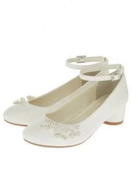 image of Monsoon Girls Maria Pearl Butterfly Shoes - Ivory, Ivory, Size 9 Younger