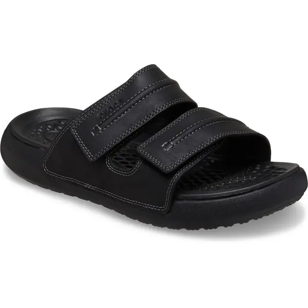 image of Crocs Mens Yukon Vista II Leather Sliders Sandals UK Size 6 (EU 39-40) Black CRC488-BLACK-6