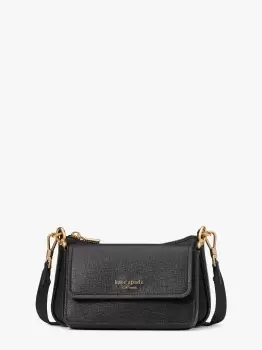 image of Kate Spade Morgan Saffiano Leather Double Up Crossbody, Black, One Size