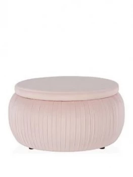 Image of Cosmoliving Cosmo Living Sapphire Round Velvet Storage Ottoman