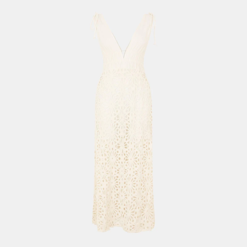 Image of AmyLynn Womens Crochet Maxi Dress White female 8 (S)