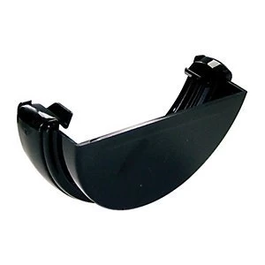 image of FloPlast RE1B Round Line Gutter External Stopend - Black