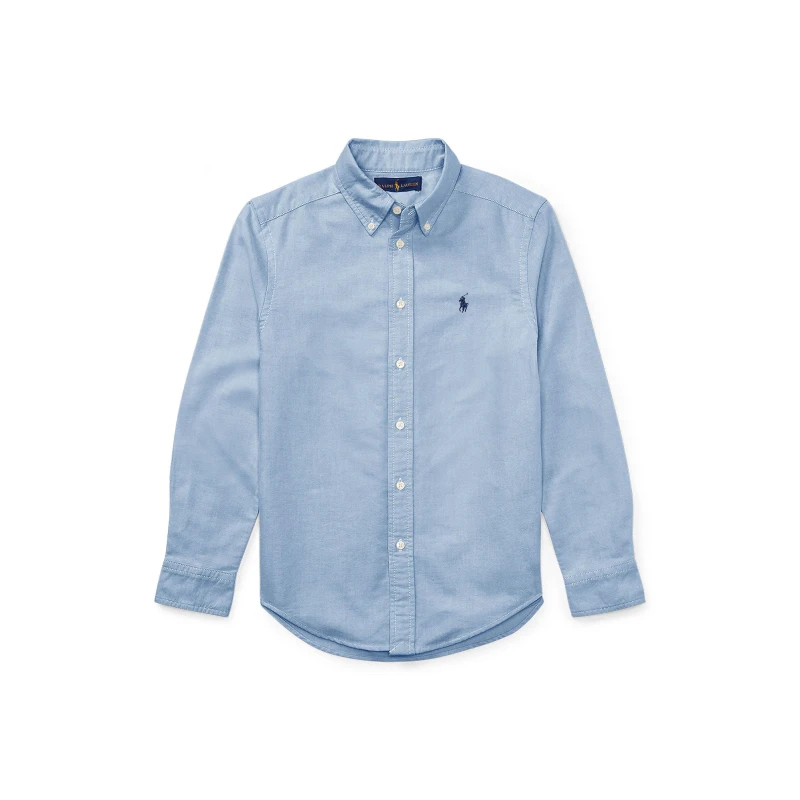 Image of Polo Ralph Lauren Kids Embroidered Logo Oxford Shirt in Cotton blue Baby 8Y (126CM)