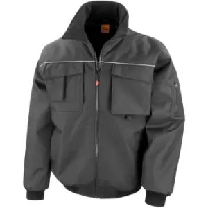 image of Result Mens Workguard Sabre Pilot Work Jacket (L) (Black) - Black