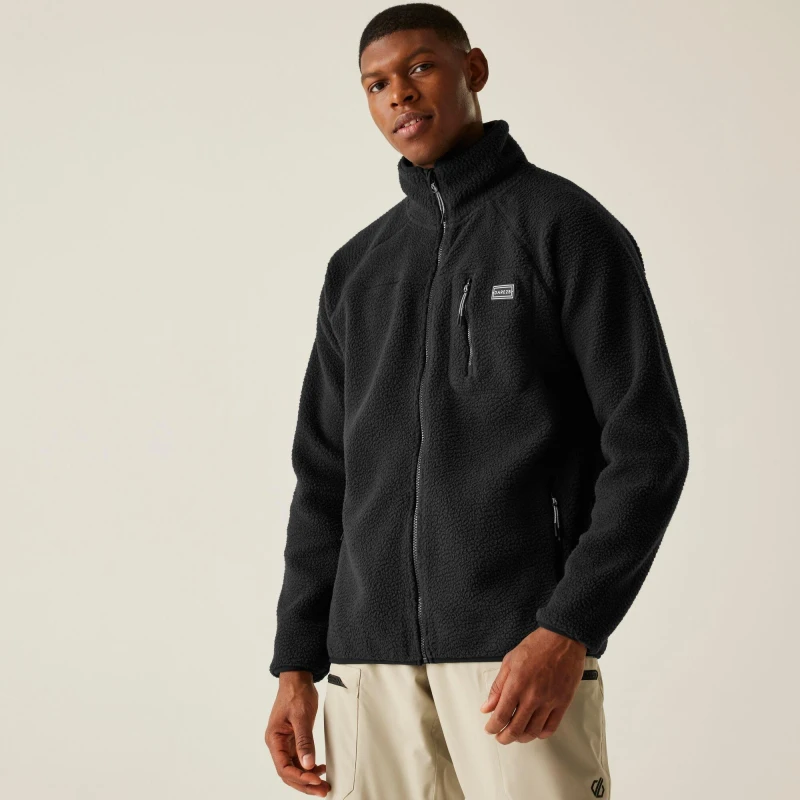 Image of Dare 2b Dare 2b Men Camber Full-Zip Insulating Active Fleece Jacket in Jet Black Size: 3X-Large Jet Black XXXL Male 5063516188018