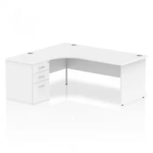 Image of Impulse 1800 Left Hand Panel End Workstation 600 Pedestal Bundle White