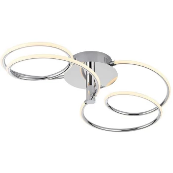 Image of Endon Eterne - LED Semi Flush Light Chrome Plate & White Silicone
