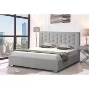 Image of Pinia Bed Double Plush Velvet Silver