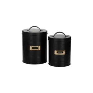 Image of Typhoon - Otto Black Set Of 2 Storage Canisters