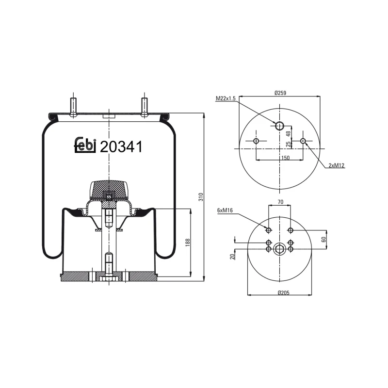 Image of FEBI BILSTEIN 20341 Boot, air suspension Boot,air suspension (324)