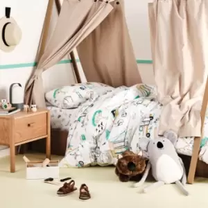 Image of Linen House Kids Down By The River Toddler Duvet Cover Set Cotton Multi