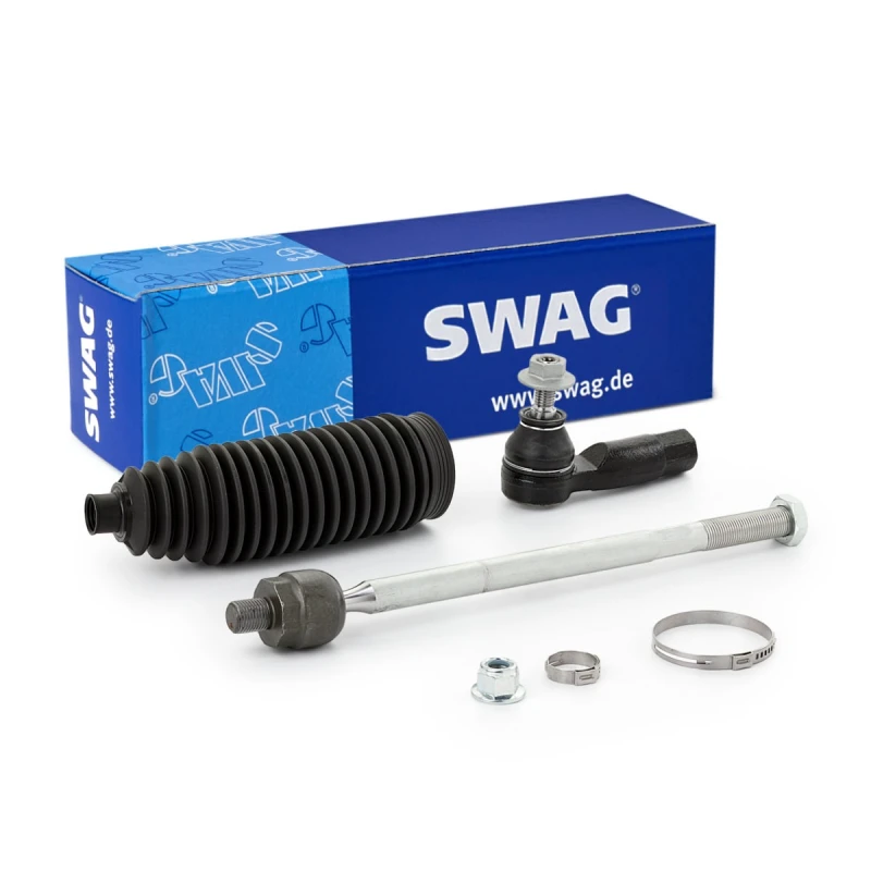 Image of SWAG 30 94 5761 Tie Rod Front Axle Left, with nuts, with bellow Rod Assembly (284)